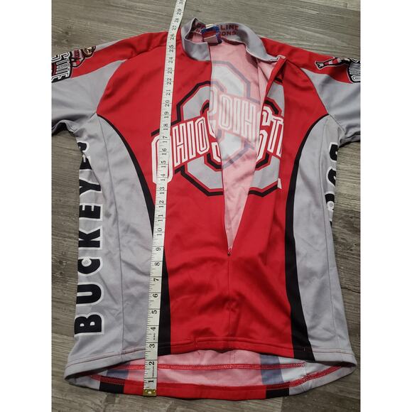 Adrenaline Promo Ohio State Buckeyes College Front 3/4 Zip Cycling Jersey Shirt - Picture 9 of 14